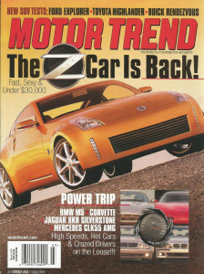 MOTOR TREND 2001 MAR - NISSAN 350Z, HOT ROD SHOOTOUT